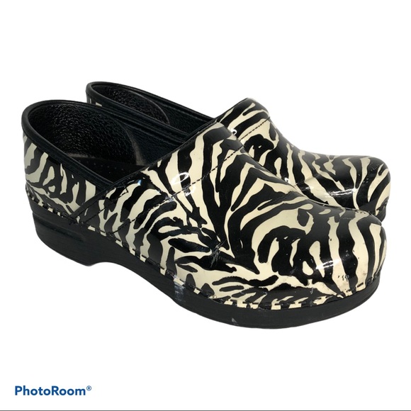dansko zebra clogs